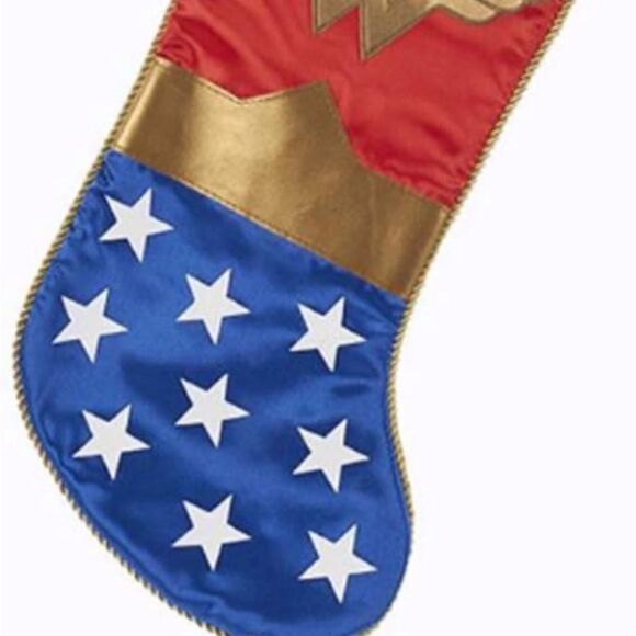 Kurt Adler Wonder Woman Logo Applique Christmas Stocking, One Size, Mult… - Picture 3 of 3